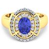 Image 3 : Natural 2.77 CTW Tanzanite & Diamond Ring 14K Yellow Gold - REF-70R2F