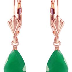 Genuine 2 ctw Emerald Earrings 14KT Rose Gold - REF-43M9T