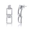 Image 1 : Natural 2.06 CTW Diamond & Princess Diamond Earrings 18K White Gold - REF-314X3T