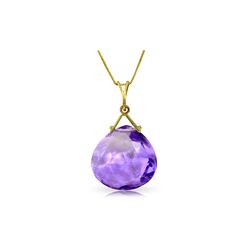 Genuine 8.5 ctw Amethyst Necklace 14KT Yellow Gold - REF-26W9Y