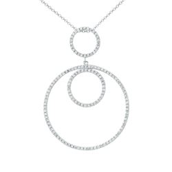 Natural 0.59 CTW Diamond Necklace 14K White Gold - REF-59R4K