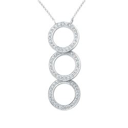 Natural 0.38 CTW Diamond Necklace 14K White Gold - REF-64R8K