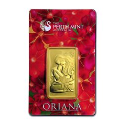 Genuine 1 oz 0.9999 Fine Gold Bar - Perth Mint Oriana