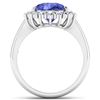 Image 2 : Natural 3.73 CTW Tanzanite & Diamond Ring 14K White Gold - REF-121R7F