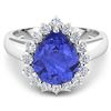 Image 3 : Natural 3.73 CTW Tanzanite & Diamond Ring 14K White Gold - REF-121R7F