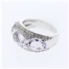 Image 1 : Natural 5.95 CTW Amethyst & Diamond Ring 14K White Gold - REF-74M7F
