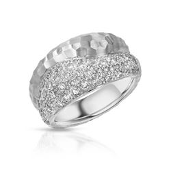 Natural 0.84 CTW Diamond Ring 14K White Gold - REF-133H2W