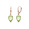 Genuine 19 ctw Green Amethyst Earrings 14KT Rose Gold - REF-35M9T