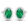 Natural 2.46 CTW Zambian Emerald & Diamond Earrings 14K White Gold - REF-49M3T
