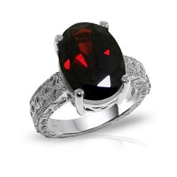 Genuine 6 ctw Garnet Ring 14KT White Gold - REF-129K6V