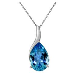 Genuine 4.7 ctw Blue Topaz Necklace 14KT White Gold - REF-31R4P