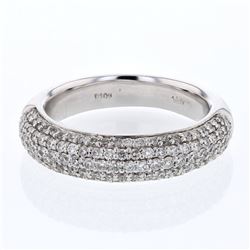 Natural 1.03 CTW Diamond Ring 14K White Gold - REF-126Y9N