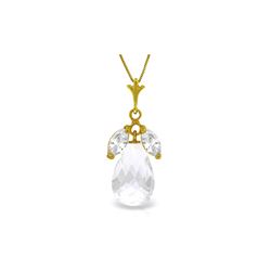 Genuine 7.2 ctw White Topaz Necklace 14KT Yellow Gold - REF-30X5M