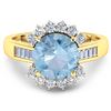 Image 3 : Natural 3.48 CTW Aquamarine & Diamond Ring 14K Yellow Gold - REF-108F7N