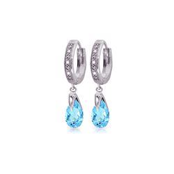 Genuine 2.53 ctw Blue Topaz & Diamond Earrings 14KT White Gold - REF-58P2H