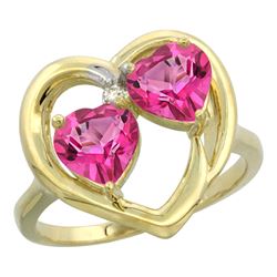 2.60 CTW Pink Topaz Ring 10K Yellow Gold - REF-23V7R