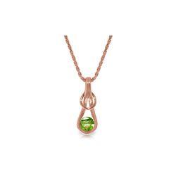 Genuine 0.65 ctw Peridot Necklace 14KT Rose Gold - REF-73X7M