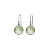 Genuine 12 ctw Green Amethyst Earrings 14KT White Gold - REF-24W4Y