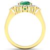 Image 2 : Natural 2.39 CTW Zambian Emerald & Diamond Ring 14K Yellow Gold - REF-112R3F