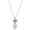 Image 1 : Natural 0.29 CTW Princess Diamond Necklace 18K Two Tone Yellow Gold - REF-67X5T