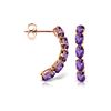 Image 1 : Genuine 2.5 ctw Amethyst Earrings 14KT Rose Gold - REF-37P4H