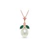 Image 1 : Genuine 4.5 ctw Pearl & Emerald Necklace 14KT Rose Gold - REF-25P8H