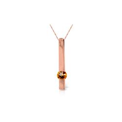 Genuine 0.25 ctw Citrine Necklace 14KT Rose Gold - REF-25V4W