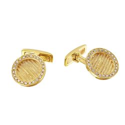 Natural 0.46 CTW Diamond Cuff Links 18K Yellow Gold - REF-161H3W