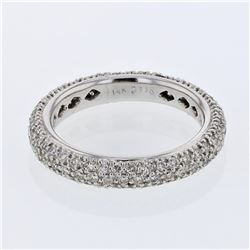 Natural 1.16 CTW Diamond Band Ring 14K White Gold - REF-126H9W