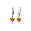 Image 1 : Genuine 3.05 ctw Citrine Earrings 14KT White Gold - REF-29P7H