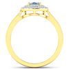 Image 2 : Natural 0.76 CTW Aquamarine & Diamond Ring 14K Yellow Gold - REF-36T9H