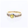 Image 1 : Natural 0.93 CTW Yellow Sapphire & Diamond Ring 14K Two Tone Yellow Gold - REF-37X8T