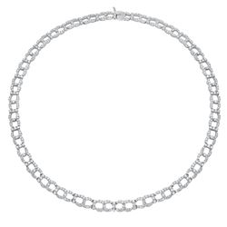 Natural 10.46 CTW Diamond Necklace 18K White Gold - REF-1196H3W