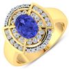 Image 1 : Natural 2.77 CTW Tanzanite & Diamond Ring 14K Yellow Gold - REF-70R2F