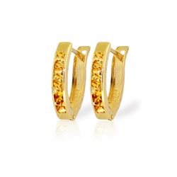 Genuine 0.70 ctw Citrine Earrings 14KT Yellow Gold - REF-23A2K