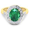 Image 3 : Natural 2.75 CTW Zambian Emerald & Diamond Ring 14K Yellow Gold - REF-130W5X