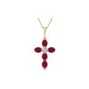 Image 1 : Genuine 1.75 ctw Ruby & Diamond Necklace 14KT Yellow Gold - REF-44W4Y