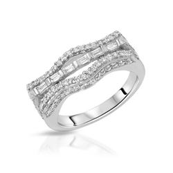 Natural 0.83 CTW Diamond Ring 18K White Gold - REF-166M5F