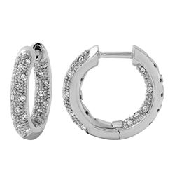 Natural 0.51 CTW Diamond Earrings 14K White Gold - REF-74M7F