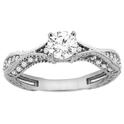 0.75 CTW Diamond Ring 14K White Gold - REF-169V3R