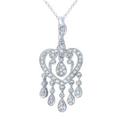 Natural 0.44 CTW Diamond Necklace 14K White Gold - REF-65R7K