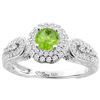 Image 1 : 0.95 CTW Peridot & Diamond Ring 14K White Gold - REF-88M7K