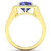 Image 2 : Natural 2.58 CTW Tanzanite & Diamond Ring 14K Yellow Gold - REF-98T7H