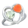 Image 1 : 1.31 CTW Amethyst & Diamond Ring 10K White Gold - REF-23K5W