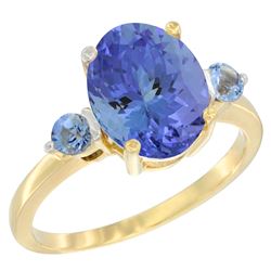 2.63 CTW Tanzanite & Blue Sapphire Ring 14K Yellow Gold - REF-63X7M