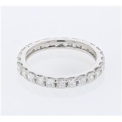 Natural 1.62 CTW Princess Diamond Band Ring W=3MM 14K Gold - REF-269W3H