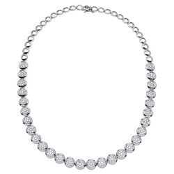 Natural 3.81 CTW Diamond Necklace 18K White Gold - REF-675T9X
