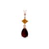 Image 1 : Genuine 2 ctw Garnet & Citrine Necklace 14KT Rose Gold - REF-24P3H