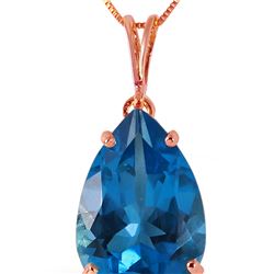 Genuine 6.5 ctw Blue Topaz Necklace 14KT Rose Gold - REF-31W6Y