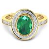 Image 3 : Natural 1.87 CTW Zambian Emerald & Diamond Ring 14K Yellow Gold - REF-81X8K